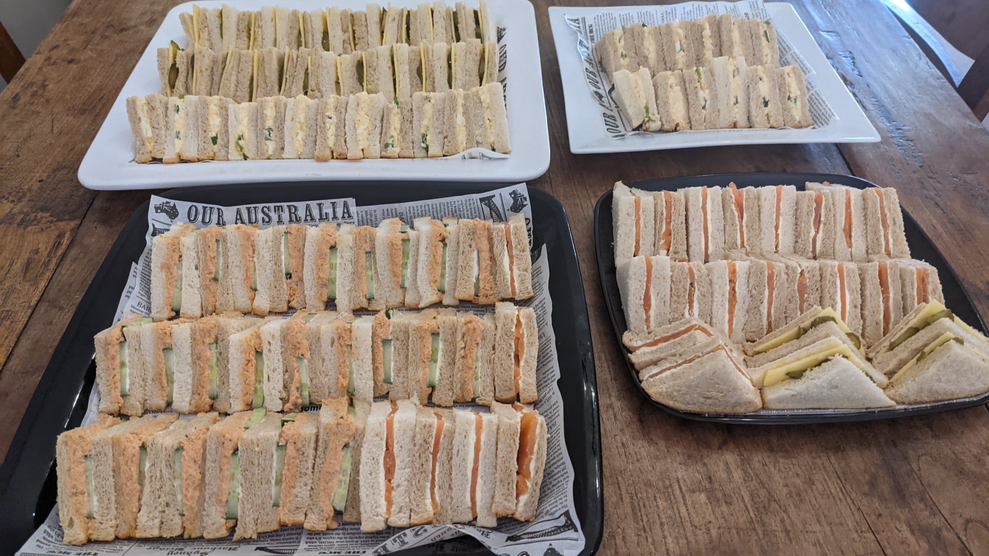 Club sandwich catering platter