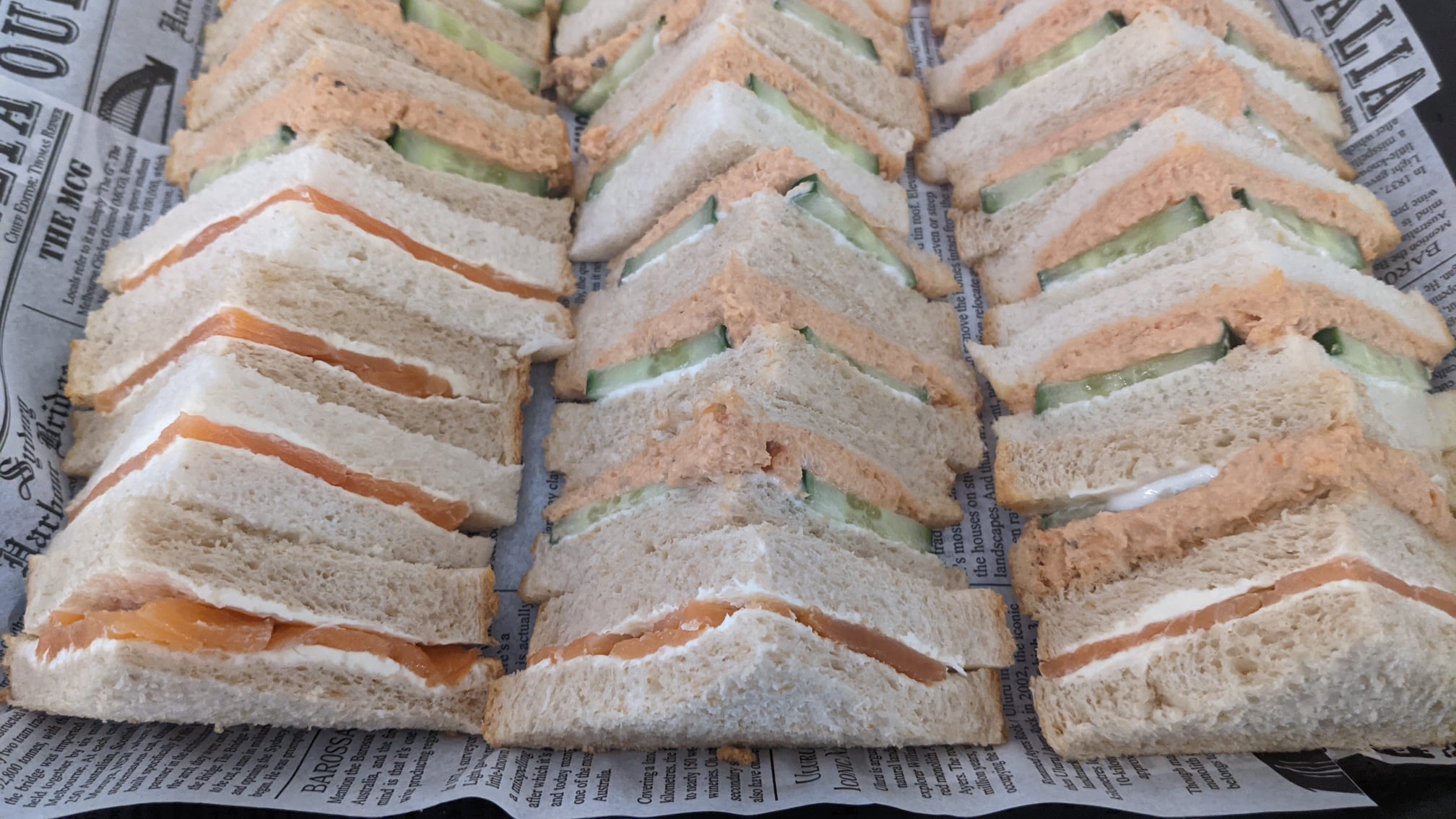 Club sandwich catering platter